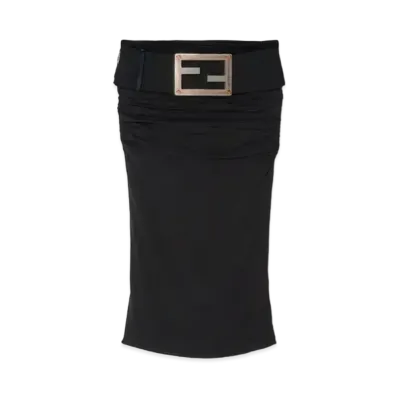 FENDI x Versace Fendace Buckle Ruched Midi Skirt "Black"