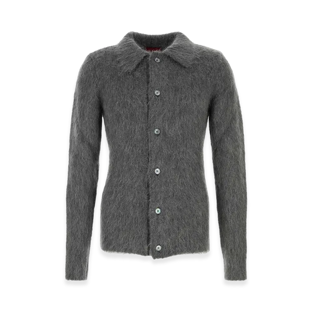 GUCCI Mohair Blend Cardigan "Grey"