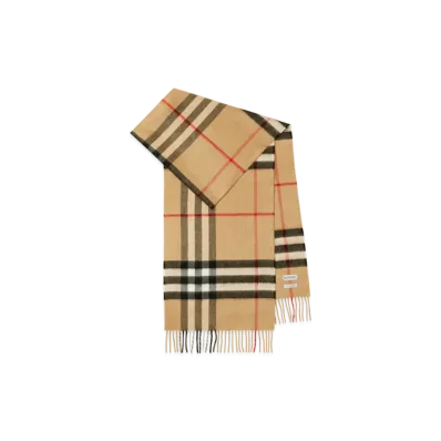 Burberry Check Cashmere Scarf "Archive Beige"