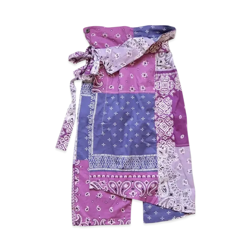 KAPITAL Gauze Bandana Patchwork Wrap Pants "Light Purple"