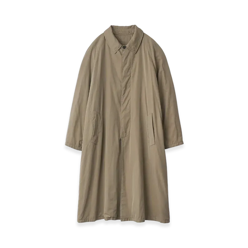 ssstein Cotton Rayon Vintage Padded Balmacaan Coat "Beige"