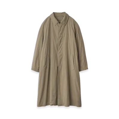 ssstein Cotton Rayon Vintage Padded Balmacaan Coat "Beige"