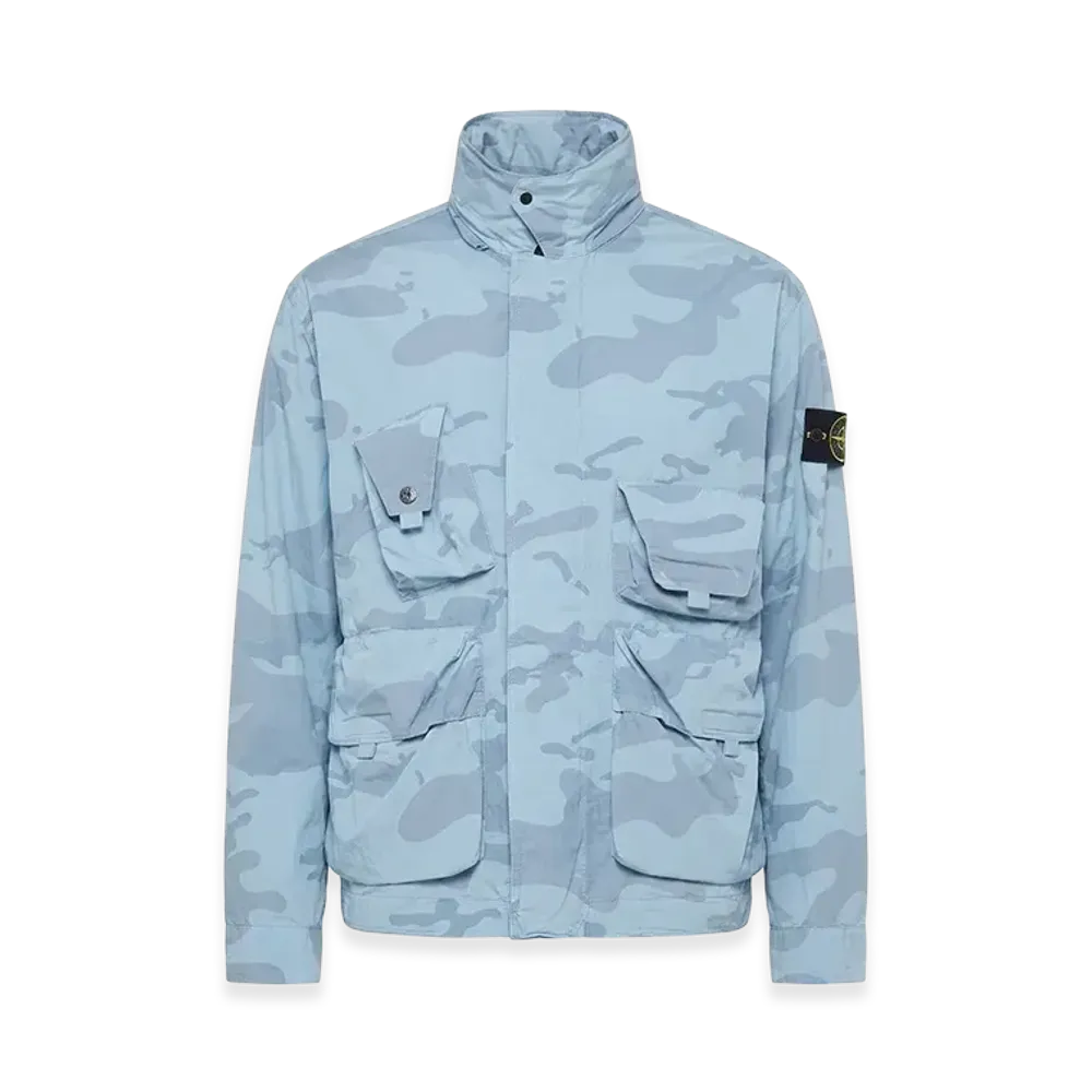 Stone Island Nylon Blouson Camouflage Full Zip Jacket "Blue"