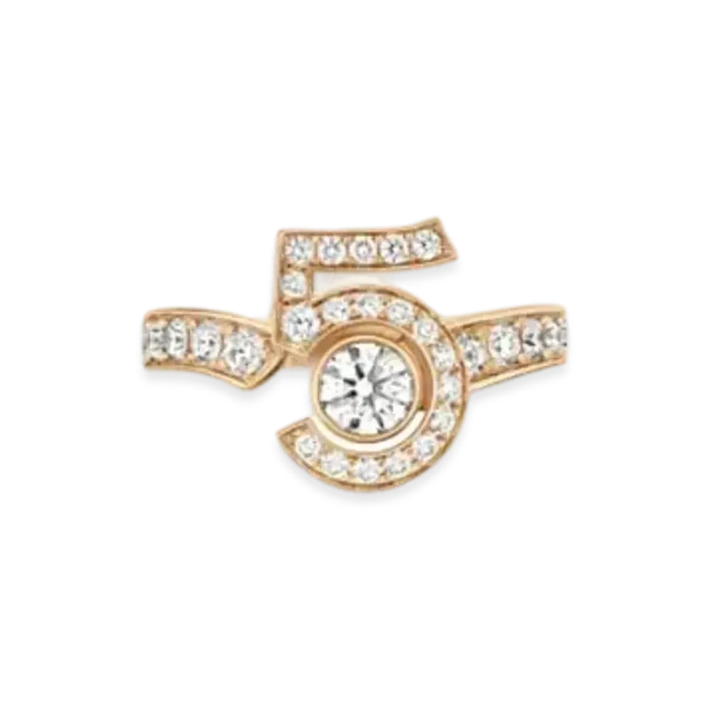 CHANEL Eternal N5 Ring 18K Diamonds "Beige Gold"