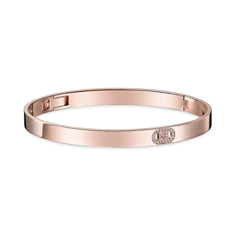 Hermes H D'Ancre Bracelet PM "Pink Gold/27 Diamonds"