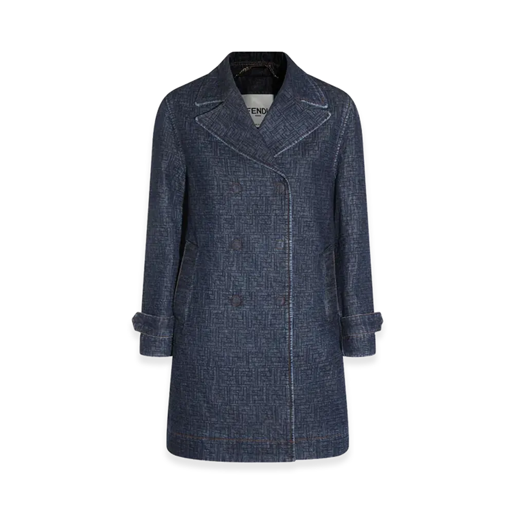 FENDI Women's FF Denim Coat "Indigo Blue"