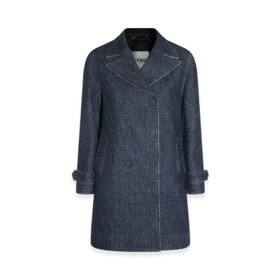 FENDI Women's FF Denim Coat "Indigo Blue"