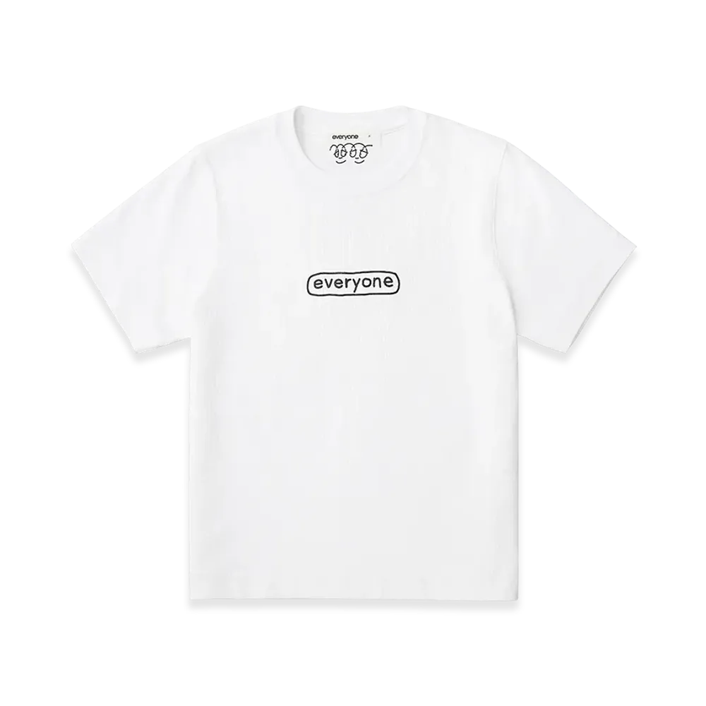 everyone Woman's j.30000 Sketchy Logo Short Sleeve Tee Shirt "White"