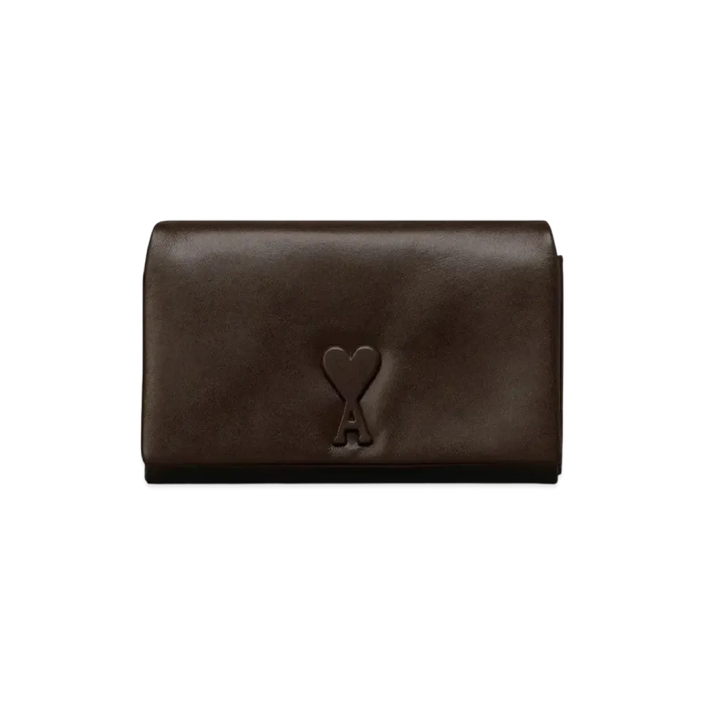 AMI PARIS Vourevous Strap Wallet "DarkCoffee"