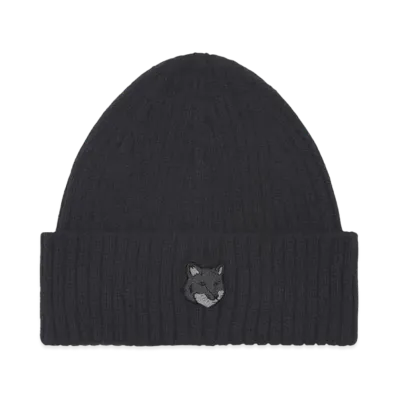 Maison Kitsune Bold Fox Head Beanie "Black"