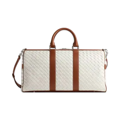 Bottega Veneta Intrecciato Duffle "White/Light Wood"