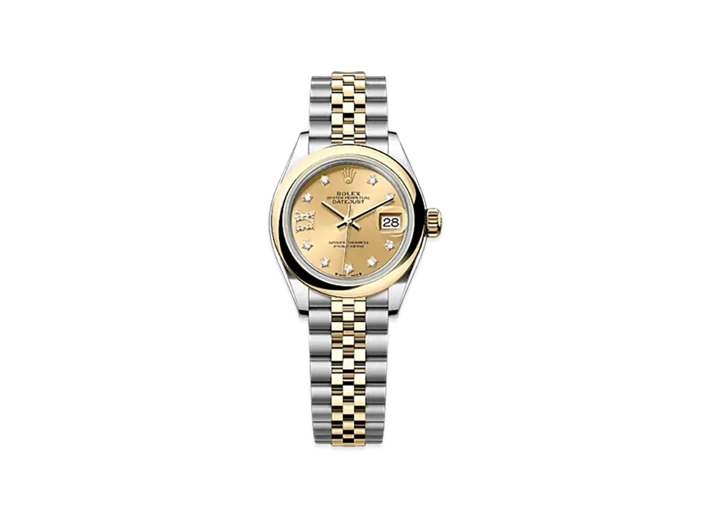 ROLEX Lady-Datejust 28mm Oystersteel & Yellow Gold 279163 "Champagne-colour"
