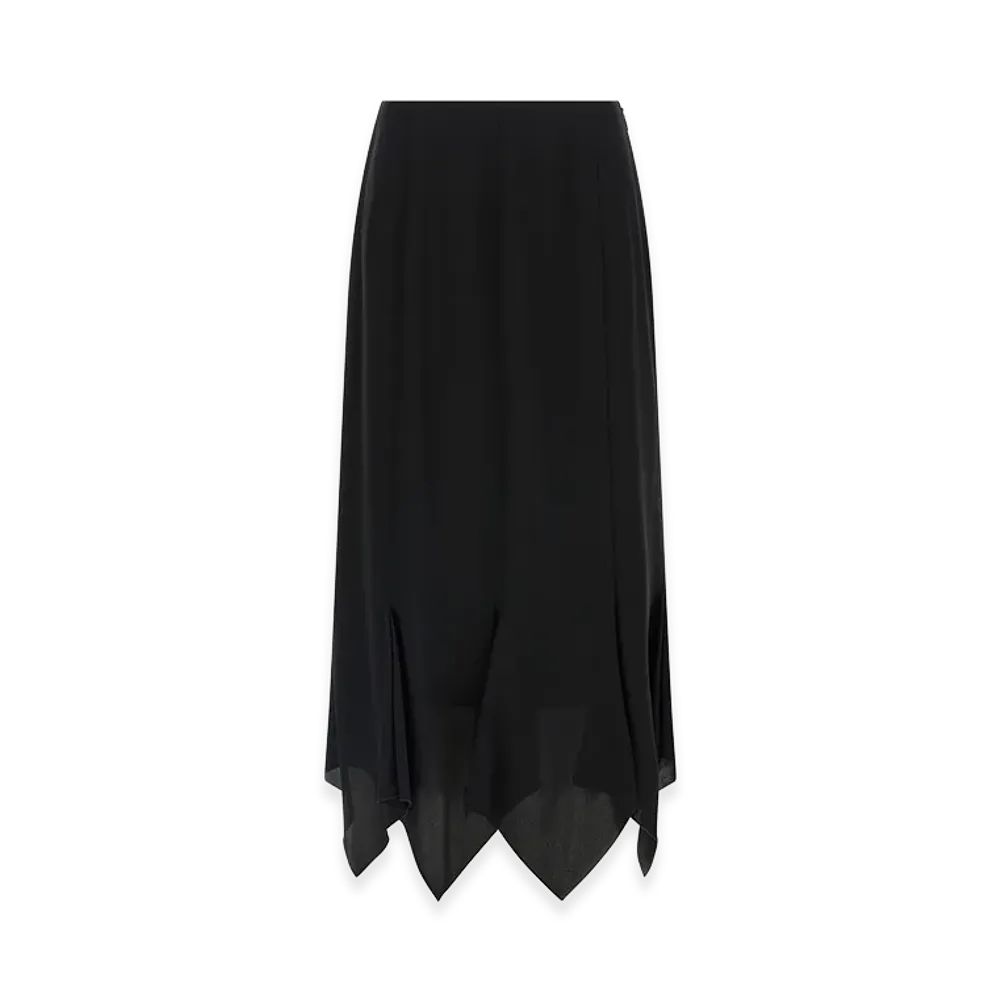 Valentino Garavani Women's Crepe De Chine Skirt "Black"