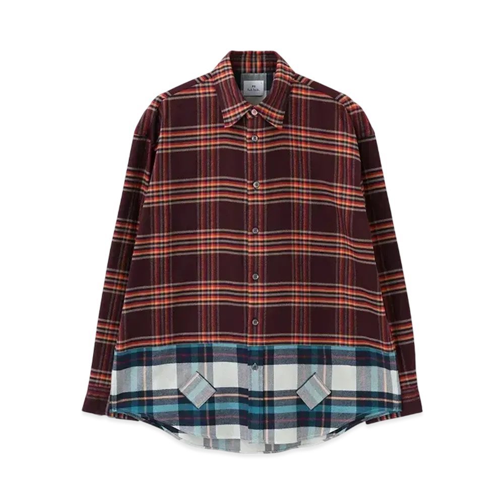 Paul Smith Mixed-Up Check Casual Shirt "Burgandy"