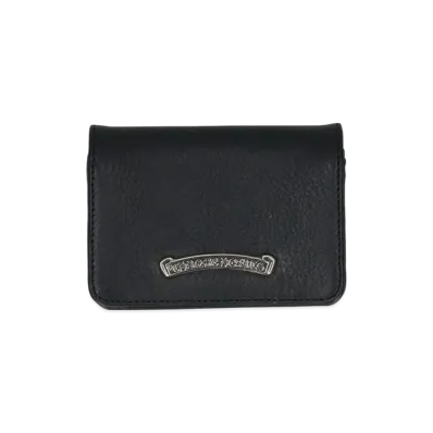 Chrome Hearts Arch Logo Plate 3-Pocket Leather Card Case "Black"