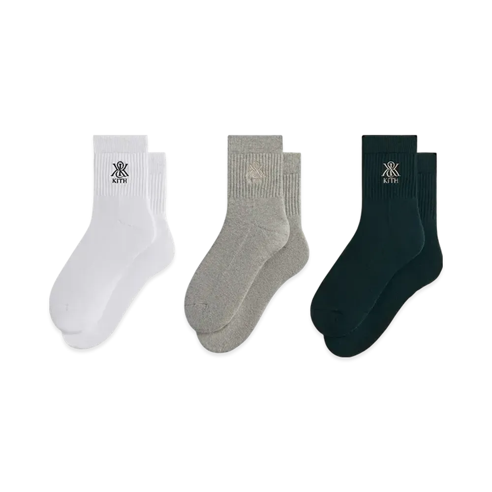 Kith 3-Pack Crest Mid Crew Socks "Multi"