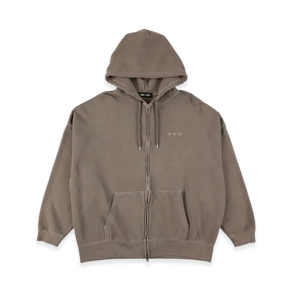 WIND AND SEA Circle Logo Zip Up Sweatshirt "Brown"