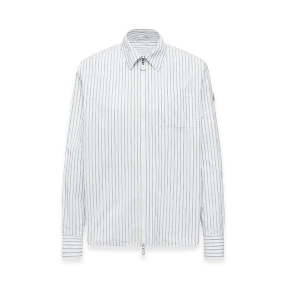 MONCLER Striped Long Sleeve Shirt "Light Blue"