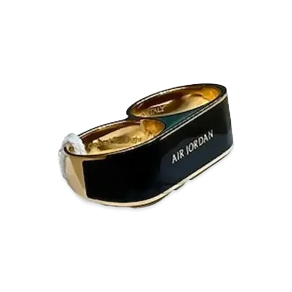 Jordan Wings 2 Finger Ring "Black/Gold"
