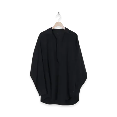 COMOLI Wool Viyella Skipper Shirt "Charcoal"
