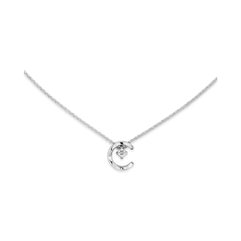 CHANEL Coco Necklace Quilted Motif, 18K White Gold, Diamonds