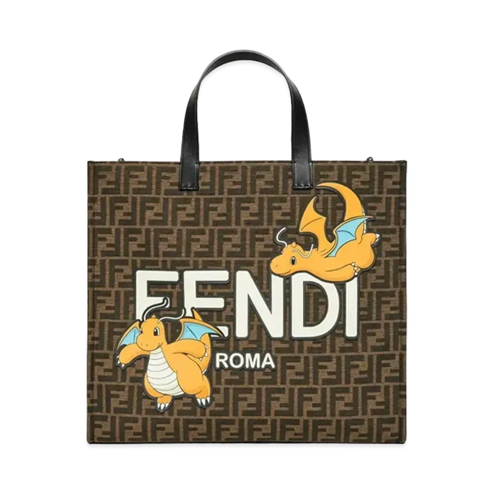 Pokemon x Fragment x FENDI Dragonite Tote Bag FF Fabric Bag "Multi Color"