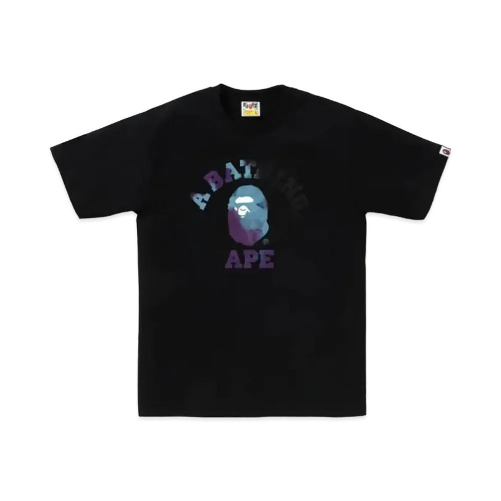 A BATHING APE Tie Dye College Tee "Black"