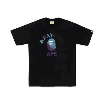 A BATHING APE Tie Dye College Tee "Black"