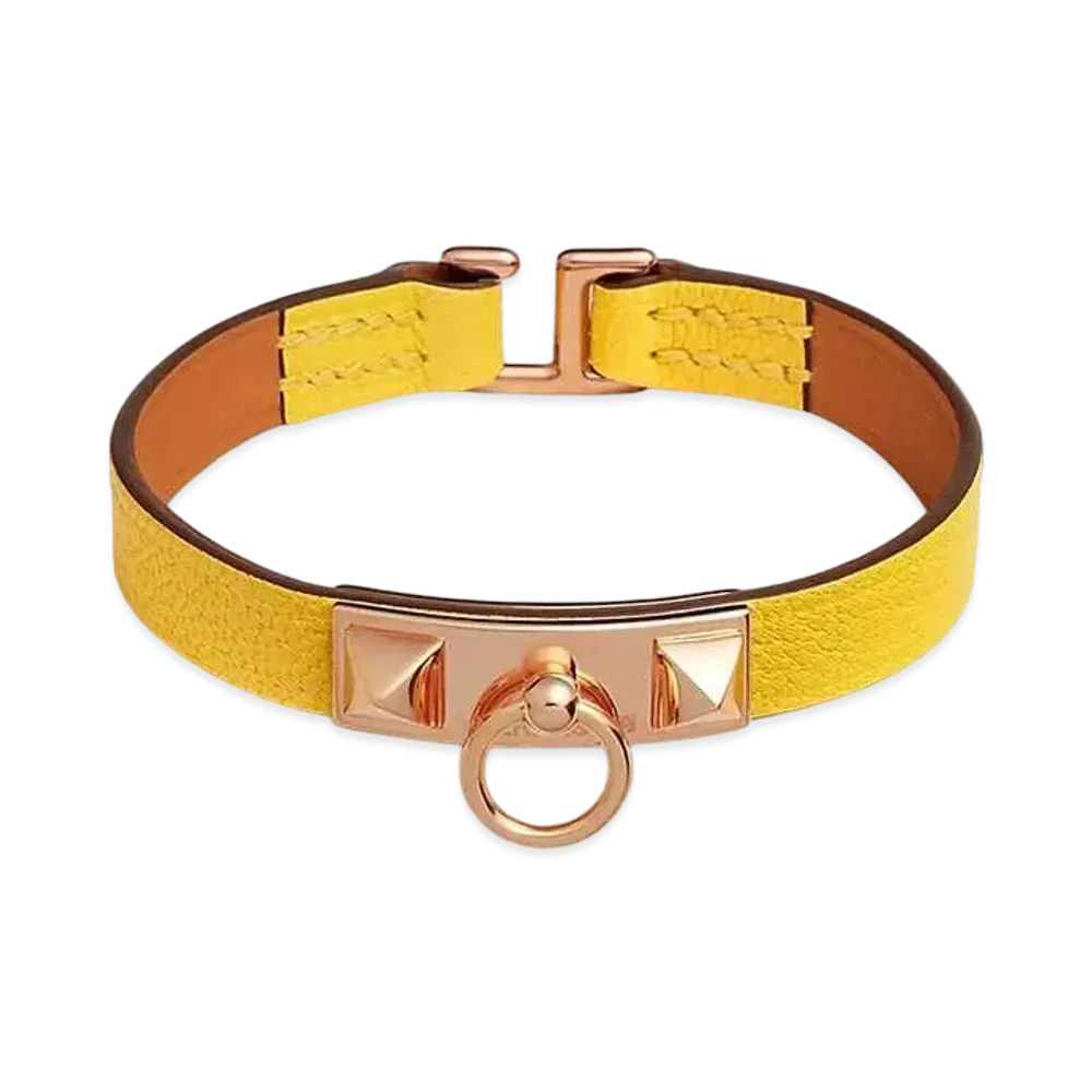 Hermes Rivale Mini Bracelet "Jaune de Naples/Pink Gold"