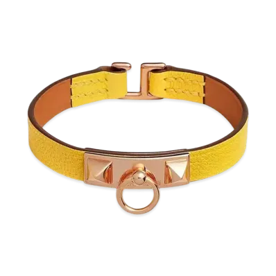 Hermes Rivale Mini Bracelet "Jaune de Naples/Pink Gold"