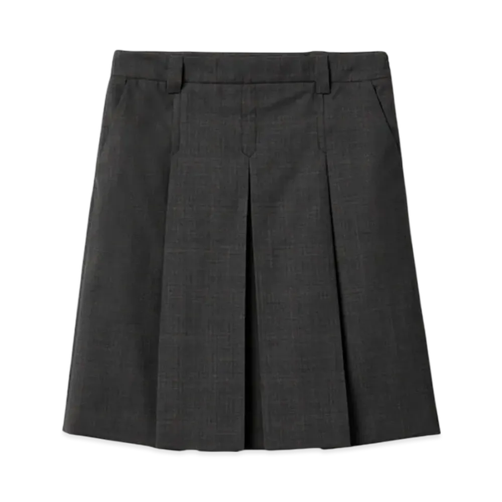MIU MIU Women's Prince of Wales Check Skirt "Slate Grey"