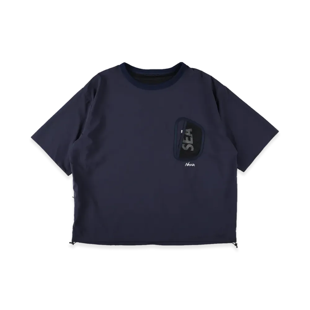 WIND AND SEA x NANGA Phantom Grid Reversible Tee "Navy"