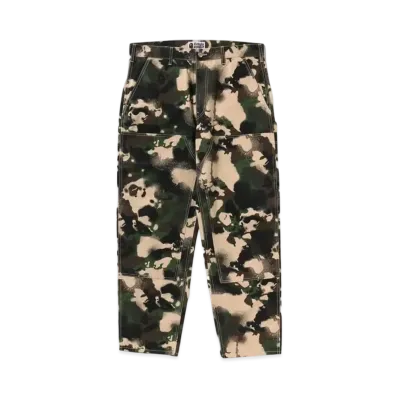 A BATHING APE Map Camo Relaxed Fit Work Pants "Green"