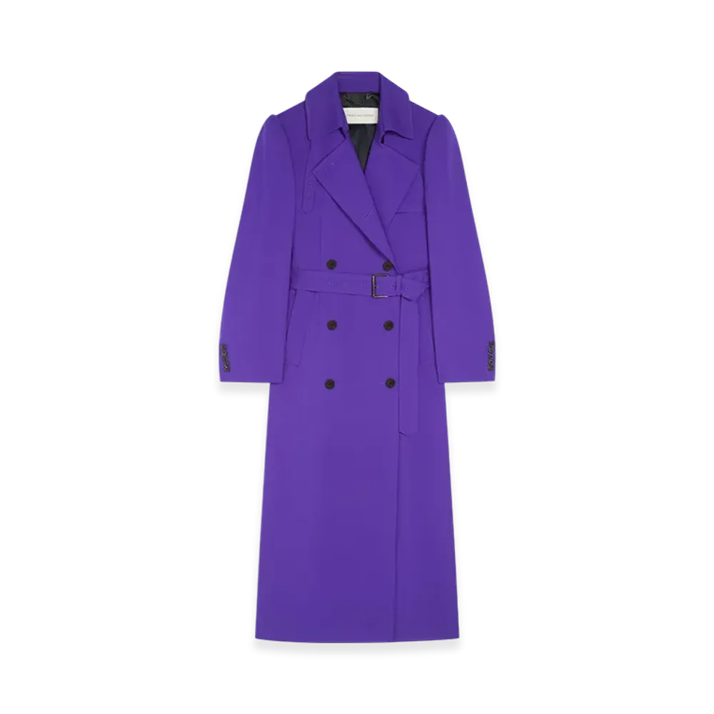 DRIES VAN NOTEN Women's Wool Trench Coat "Purple"