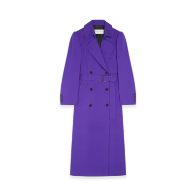 DRIES VAN NOTEN Women's Wool Trench Coat "Purple"