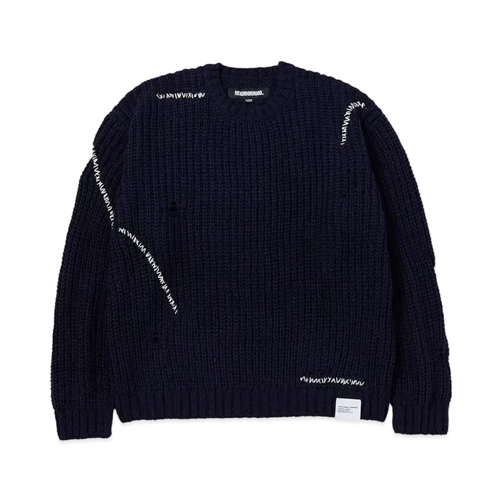 NEIGHBORHOOD 24SS Savage Crewneck Sweater "Navy"