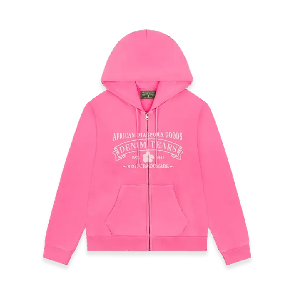 DENIM TEARS ADG Zip Hoodie "Pink"
