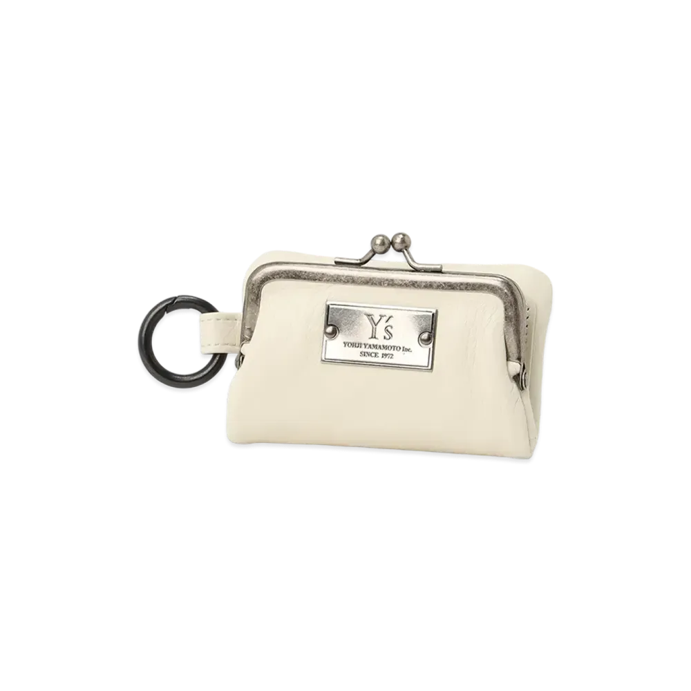 Y's Semi-Glossy Leather Key Case W/ Metal Clasp "Off White"