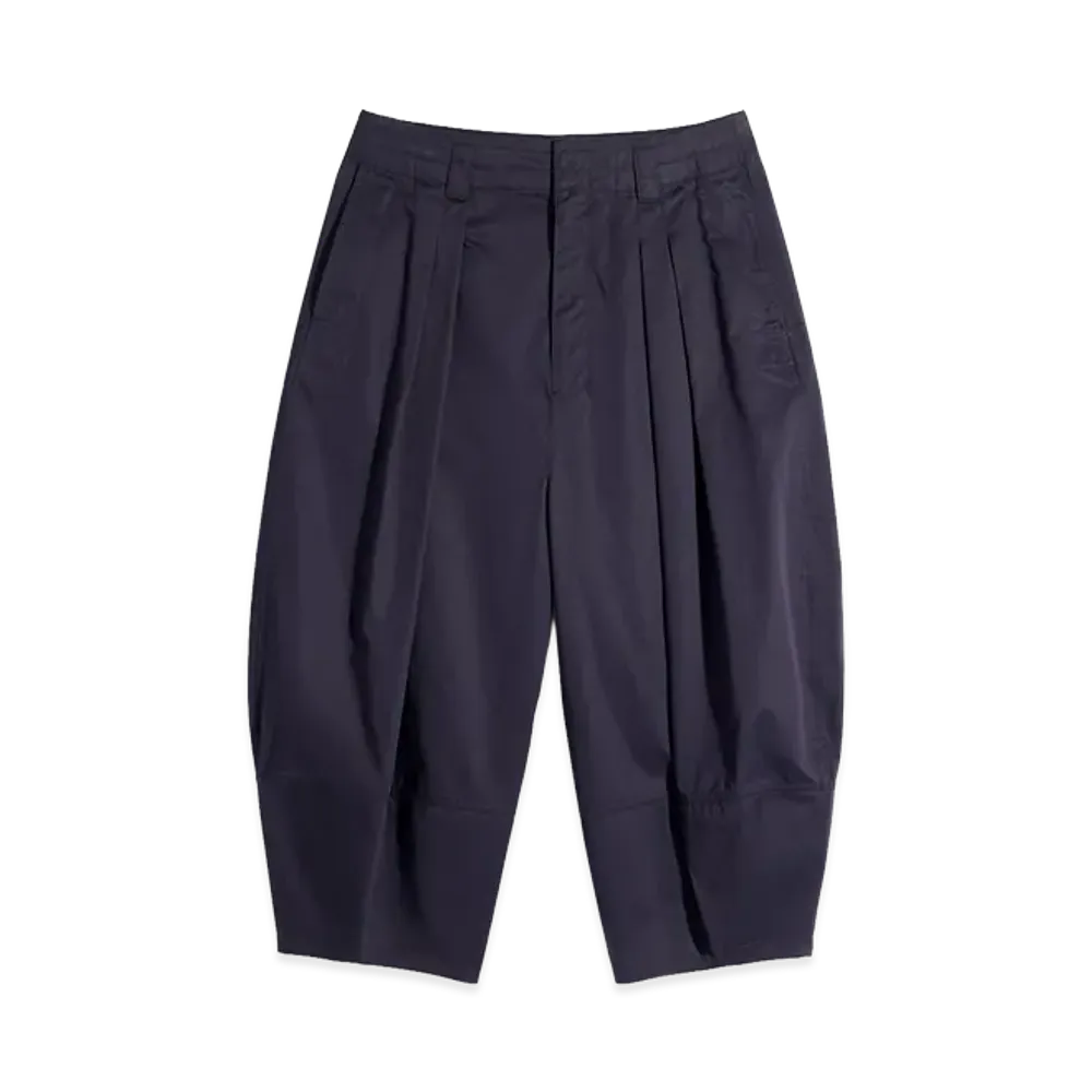 LEMAIRE Women's Cotton Satin Volume Bermuda Pants "Ink Blue"