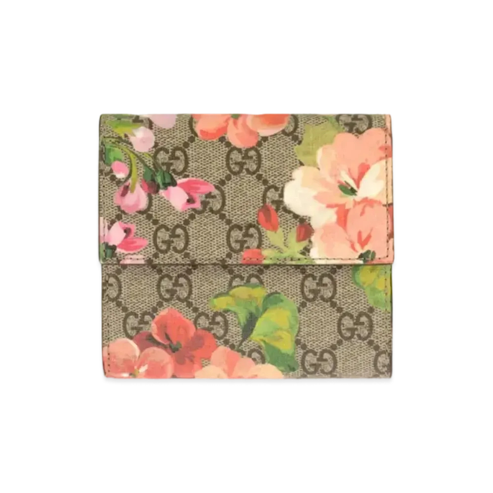 GUCCI GG Blooms French Flap Wallet "Antique Rose"