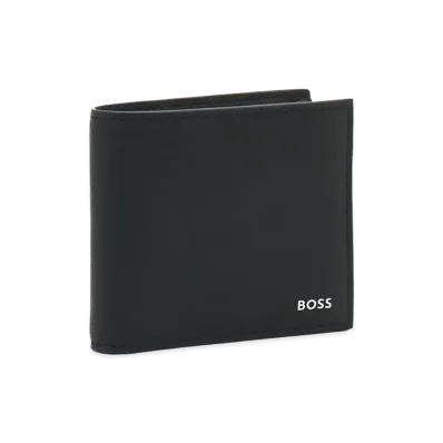HUGO BOSS Silver Foil Logo Bi-Fold Wallet "Black"