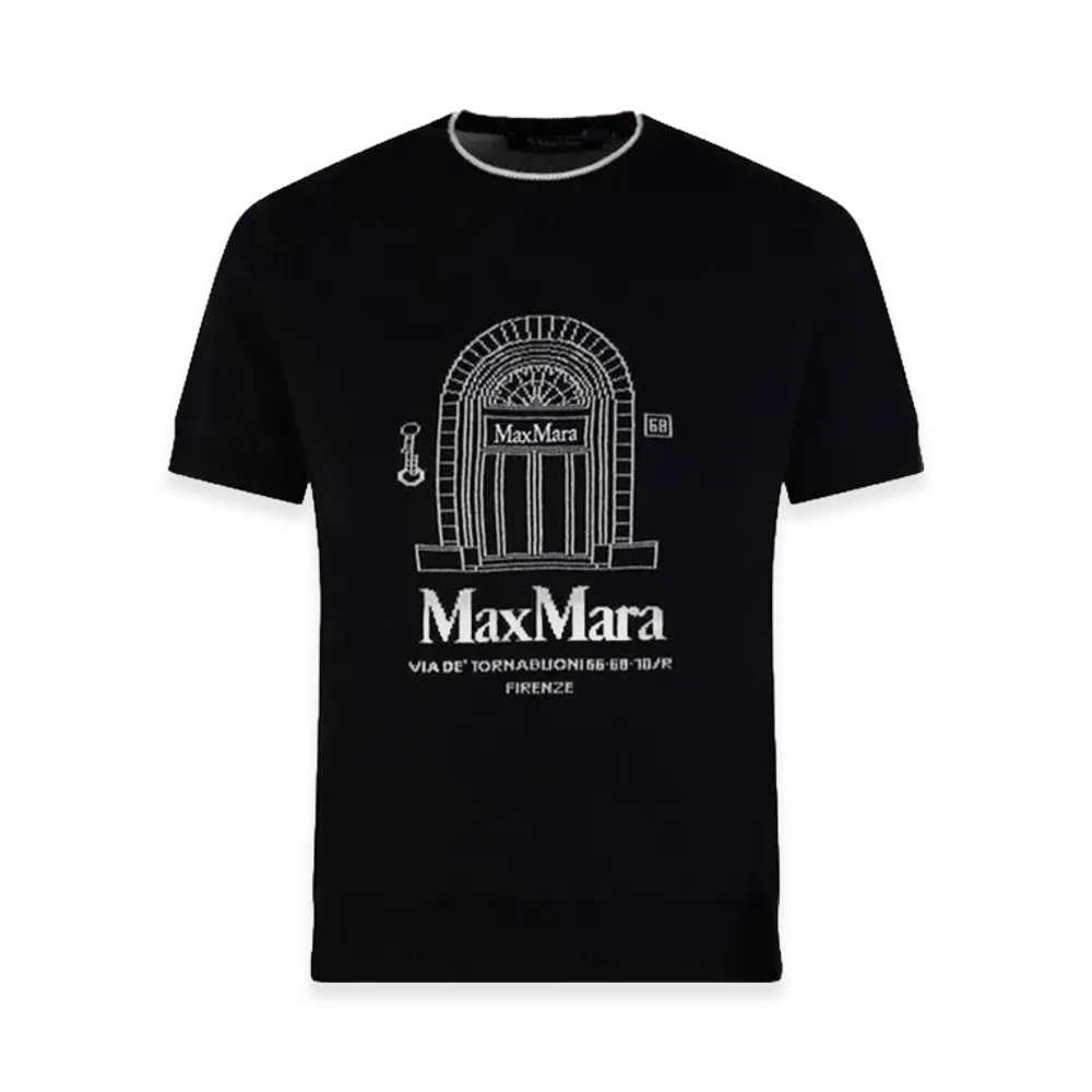 S Max Mara Women's Euforia Short Sleeve Knit "Black"