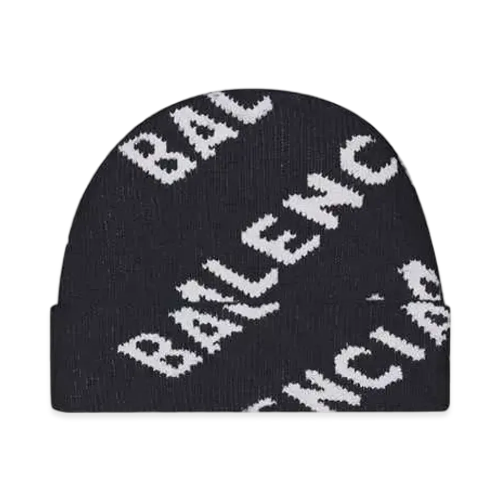BALENCIAGA Allover Logo Hat "Navy"