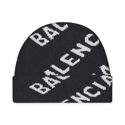 BALENCIAGA Allover Logo Hat "Navy"
