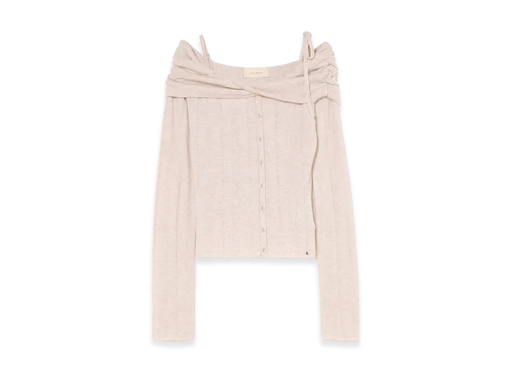 ANDMARY Women's Lily Offshoulder Tops "Beige"