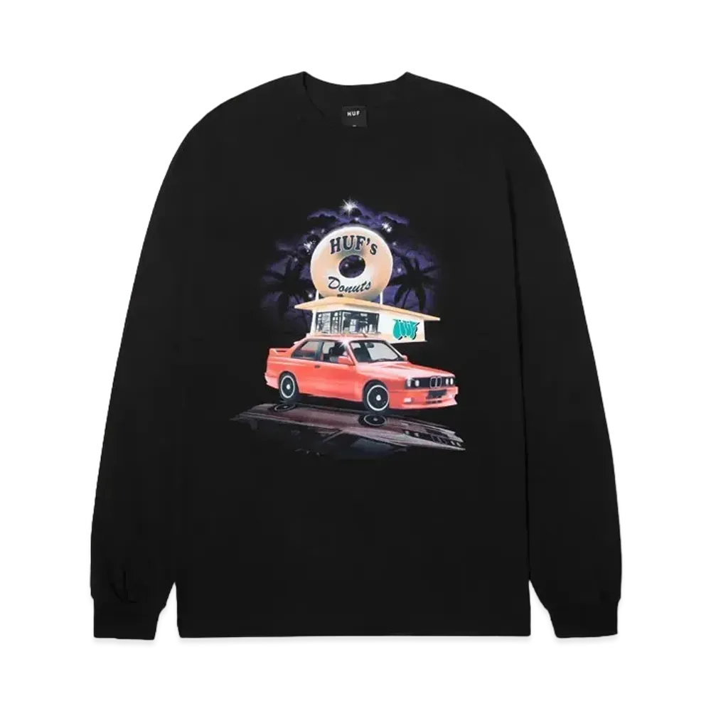 HUF Fall 24 Drive Thru Long Sleeve Tee "Black"