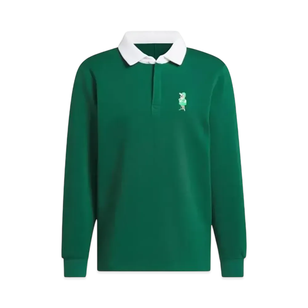 adidas Beyond The Course CHIP One-Point Logo Loose Fit Rugby Long Sleeve Shirt "Collegiate Green"