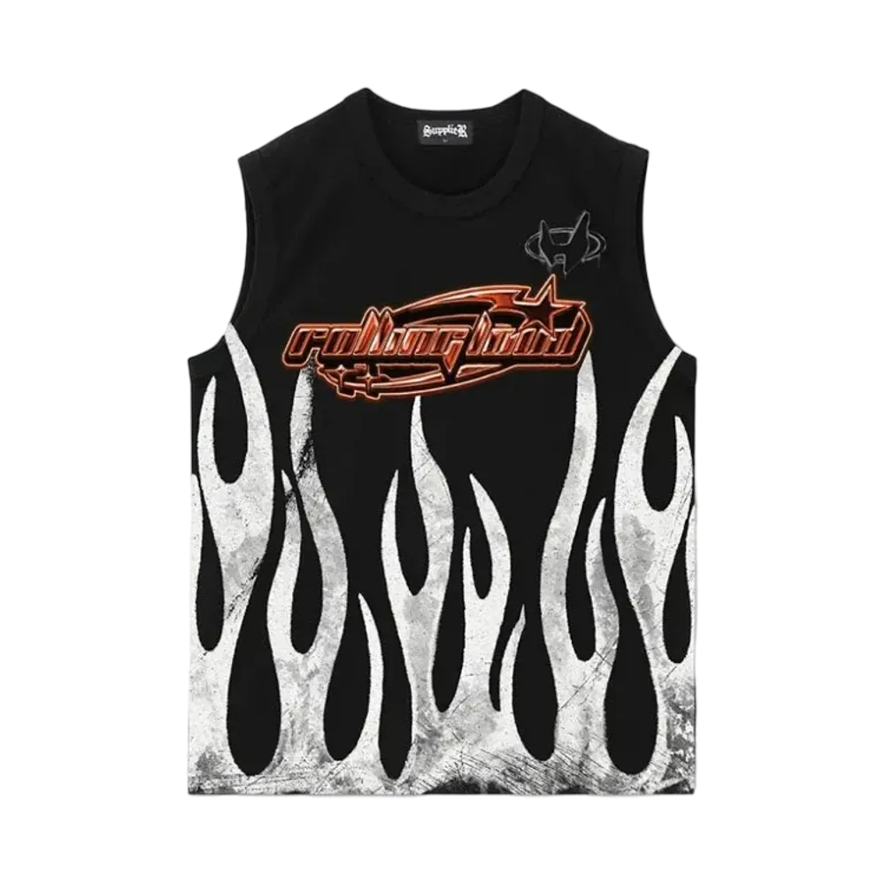 SUPPLIER x Rollong Loud Fire Sleeveless Tee "Black"