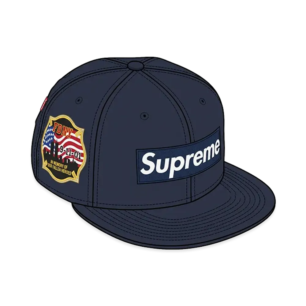 Supreme x FDNY Box Logo New Era "Navy"