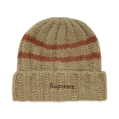 Supreme Brushed Stripe Beanie "Tan"